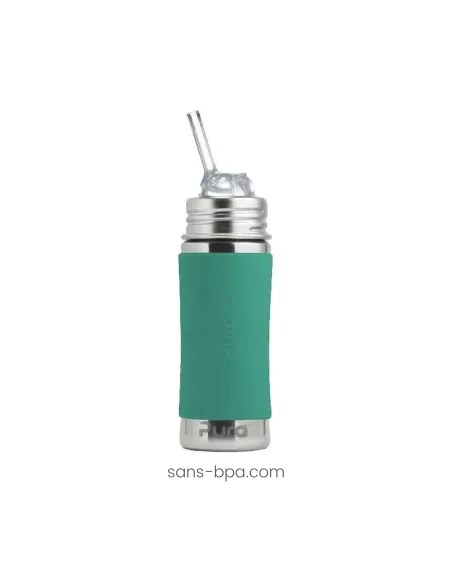 Gourde inox à paille bec souple 260 ml - MINT - PURA