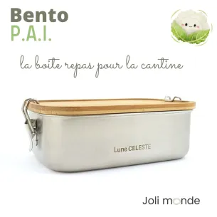 Boite repas bento inox canine et PAI pour école et repas en collectivités, spécial allergies alimentaires, sans BPA