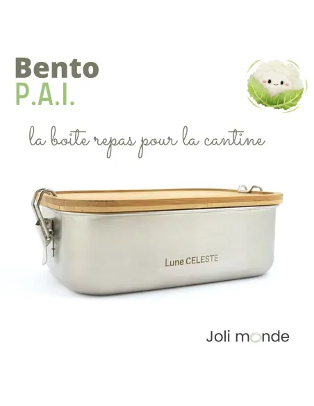 Boite repas bento inox canine et PAI pour école et repas en collectivités, spécial allergies alimentaires, sans BPA