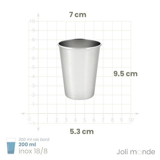 Timbale 200 ml inox . Gravure Géométric ' Zèbre . Joli Monde