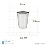 Timbale 200 ml inox . Gravure Géométric ' Zèbre . Joli Monde