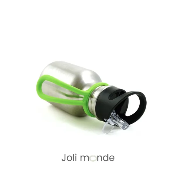gourde enfant inox personnalisée prénom 350 ml bec sport paille Joli Monde sur sans-bpa.com