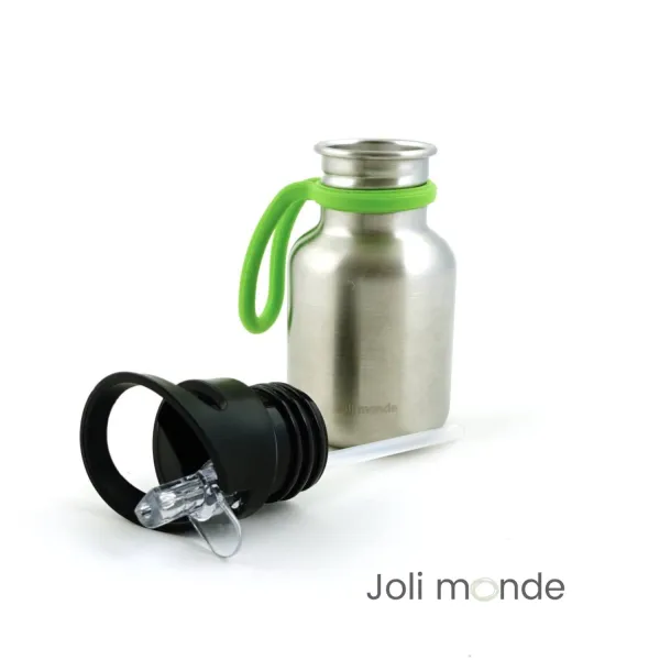 gourde enfant inox personnalisée prénom 350 ml bec sport paille Joli Monde sur sans-bpa.com