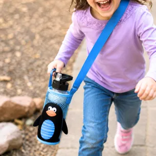 ensemble gourde inox et sa gaine de portage parfait pour l'école et les activités extra-scolaire ! 2