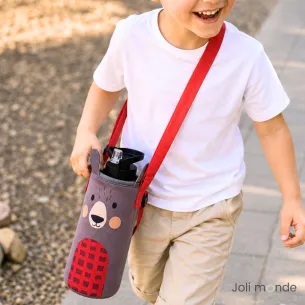 ensemble gourde inox et sa gaine de portage parfait pour l'école et les activités extra-scolaire ! 2