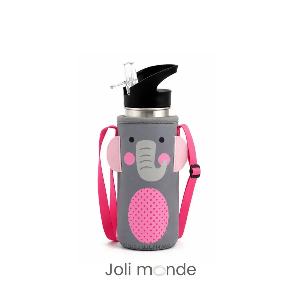 ensemble gourde inox et sa gaine de portage parfait pour l'école et les activités extra-scolaire !