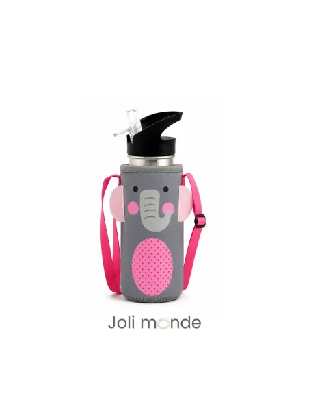 ensemble gourde inox et sa gaine de portage parfait pour l'école et les activités extra-scolaire !