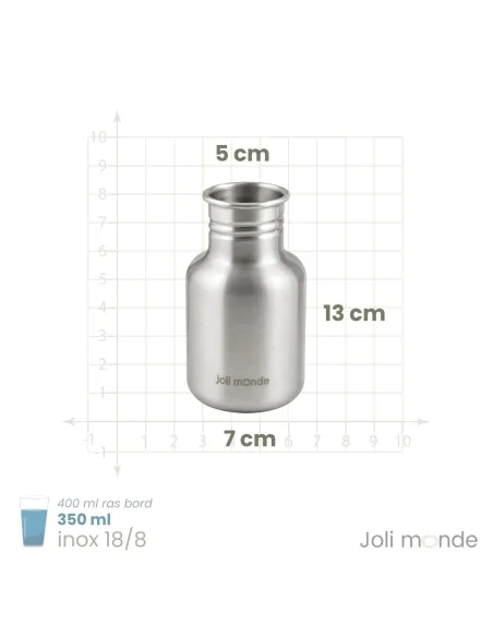 Gourde sport bouchon paille inox 18/8 simple paroi 350 ml Joli MOnde