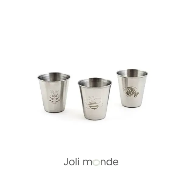 timbale inox sans plastique sans bpa pour bambin et petits enfants. Idéal crèche.