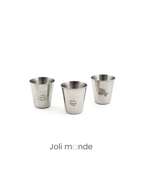 timbale inox sans plastique sans bpa pour bambin et petits enfants. Idéal crèche.