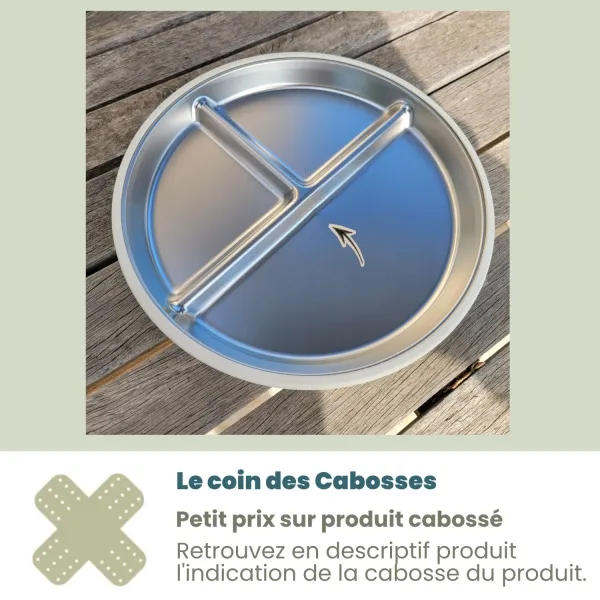 Assiette repas enfant inox à ventouse, sans BPA Joli Monde