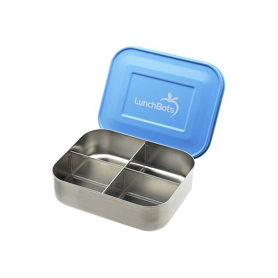 Boite inox 4 compartiments - QUAD AZUR - LUNCHBOTS