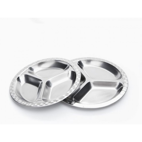 Assiette Inox à compartiments - Grand modèle - Rectangle - ONYX