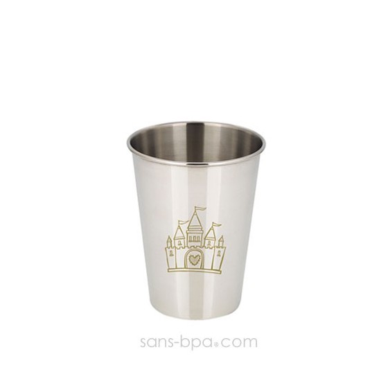 Verre inox gravé - Chateau - Indestructible by ECOCOCOON