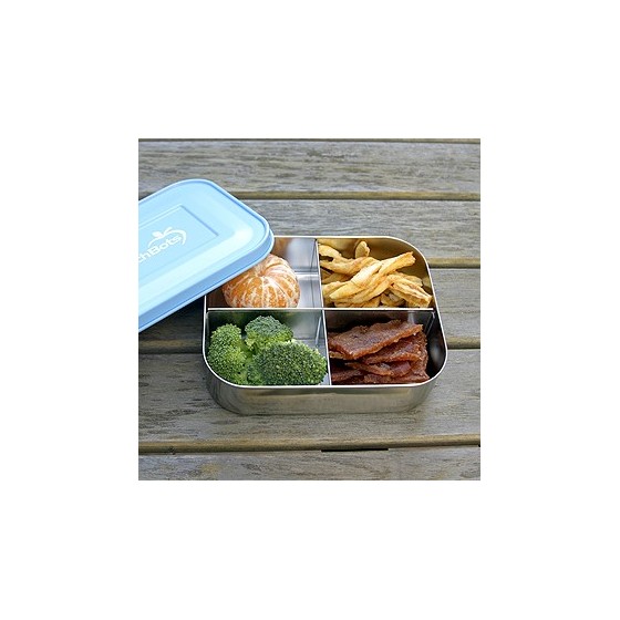 Boite inox 4 compartiments - QUAD AZUR - LUNCHBOTS