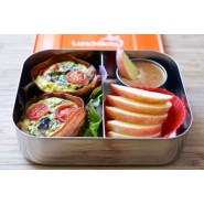 Boite à compartiment tout inox - DUO ORANGE - LUNCHBOTS