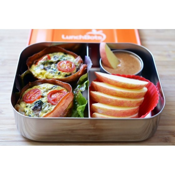 Boite à compartiment tout inox - DUO ORANGE - LUNCHBOTS