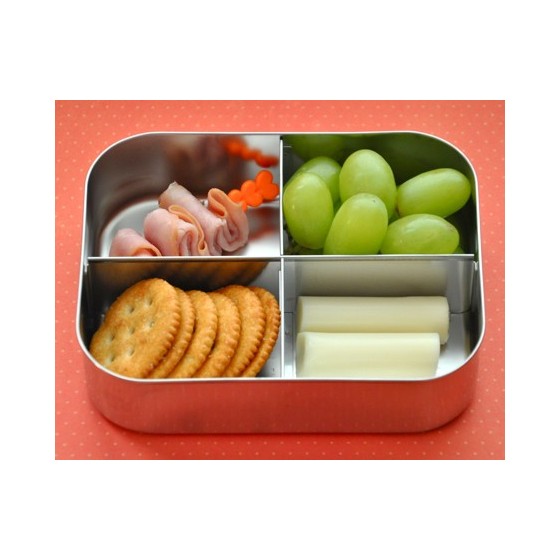 Boite inox 4 compartiments - QUAD AZUR - LUNCHBOTS