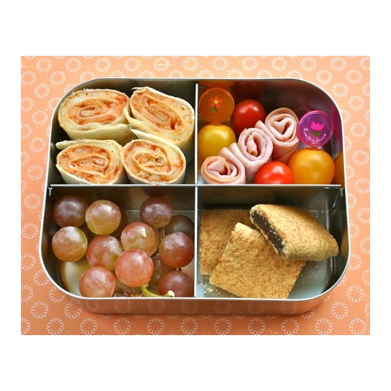 Boite inox 4 compartiments - QUAD AZUR - LUNCHBOTS