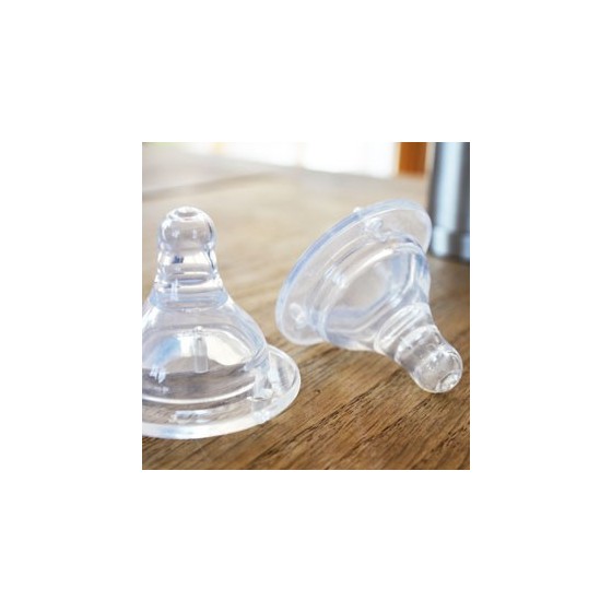 Lot 2 tétines Goulot Large - Débit Rapide 6 mois et plus - Organic Kidz