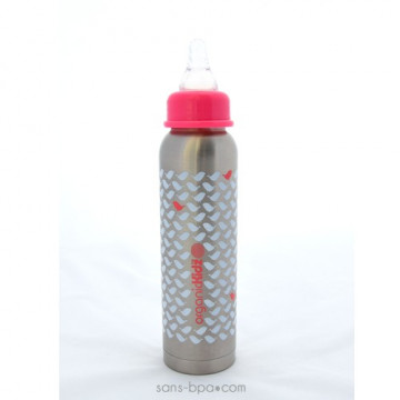 Biberon isotherme Z'oiseaux - 270 ml goulot étroit - Organic Kidz 2