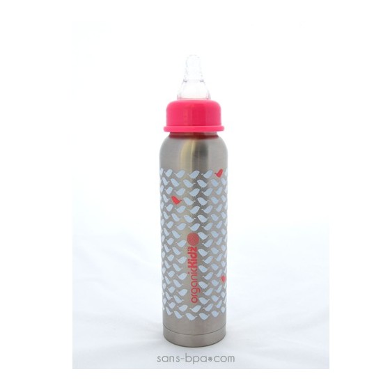 Biberon isotherme Z'oiseaux - 270 ml goulot étroit - Organic Kidz