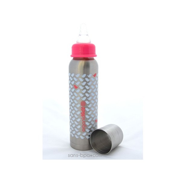 Biberon isotherme Z'oiseaux - 270 ml goulot étroit - Organic Kidz