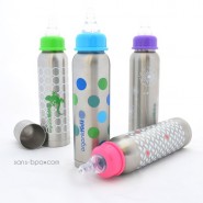 Biberon isotherme Z'oiseaux - 270 ml goulot étroit - Organic Kidz