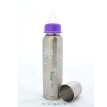 Biberon isotherme Jolie Fleur - 270 ml goulot étroit - Organic Kidz 2
