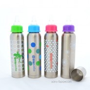 Biberon isotherme Jolie Fleur - 270 ml goulot étroit - Organic Kidz
