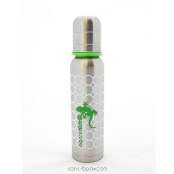 Biberon isotherme Gecko - 270 ml goulot étroit - Organic Kidz