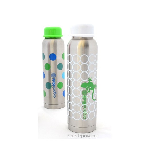Biberon isotherme Gecko - 270 ml goulot étroit - Organic Kidz