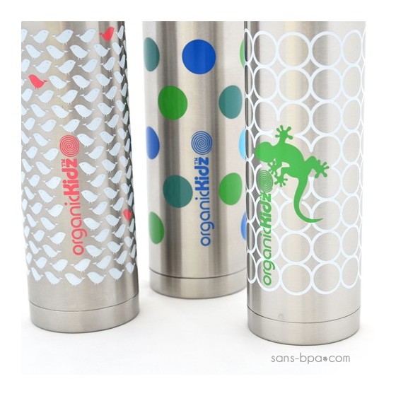 Biberon isotherme Gecko - 270 ml goulot étroit - Organic Kidz