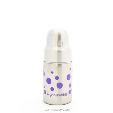 Biberon inox Goulot Large 265 ml - LAVANDE - ORGANIC KIDZ