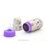 Biberon inox Goulot Large 265 ml - LAVANDE - ORGANIC KIDZ