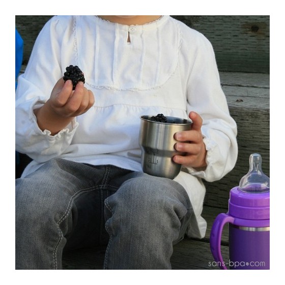 Biberon inox Goulot Large 265 ml - LAVANDE - ORGANIC KIDZ