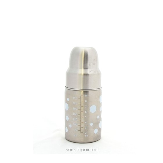 Biberon inox Goulot Large 265 ml - BLANC - ORGANIC KIDZ