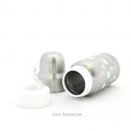 Biberon inox Goulot Large 265 ml - BLANC - ORGANIC KIDZ