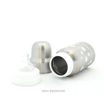 Biberon inox Goulot Large 265 ml - BLANC - ORGANIC KIDZ 2