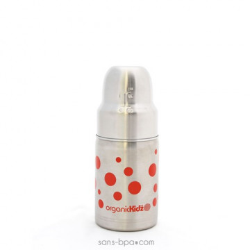 Biberon inox Goulot Large 265 ml - ROUGE - ORGANIC KIDZ