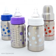 Biberon inox Goulot Large 265 ml - ROUGE - ORGANIC KIDZ