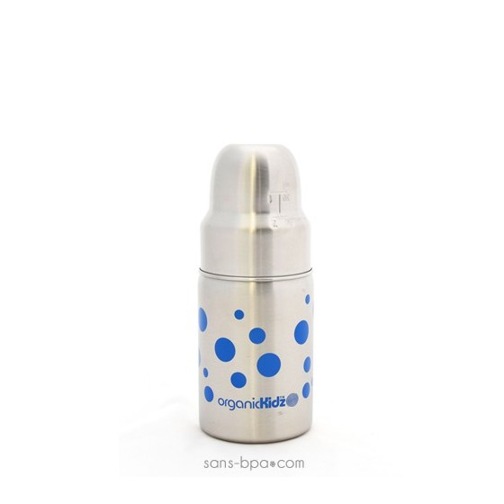 Biberon inox Goulot Large 265 ml - BLEU - ORGANIC KIDZ