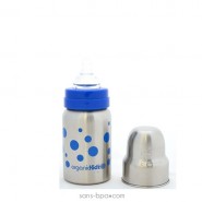 Biberon inox Goulot Large 265 ml - BLEU - ORGANIC KIDZ