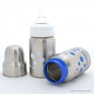 Biberon inox Goulot Large 265 ml - BLEU - ORGANIC KIDZ