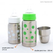 Biberon inox Goulot Large 265 ml - ROUGE - ORGANIC KIDZ