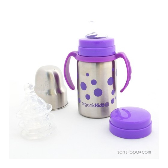 Kit évolutif 270 ml Pois Lavande - Organic Kidz