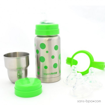 Kit évolutif isotherme Pois Vert - Organic Kidz