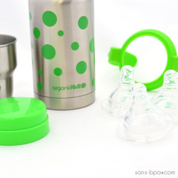 Kit évolutif isotherme Pois Vert - Organic Kidz 2