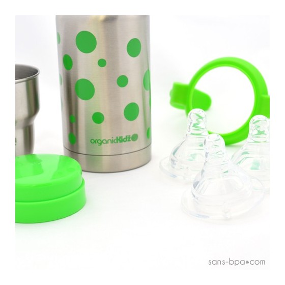 Kit évolutif isotherme Pois Vert - Organic Kidz