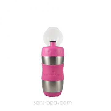 SAFE SPORTER - Gourde inox 355 ml - ROSE - KID BASIX